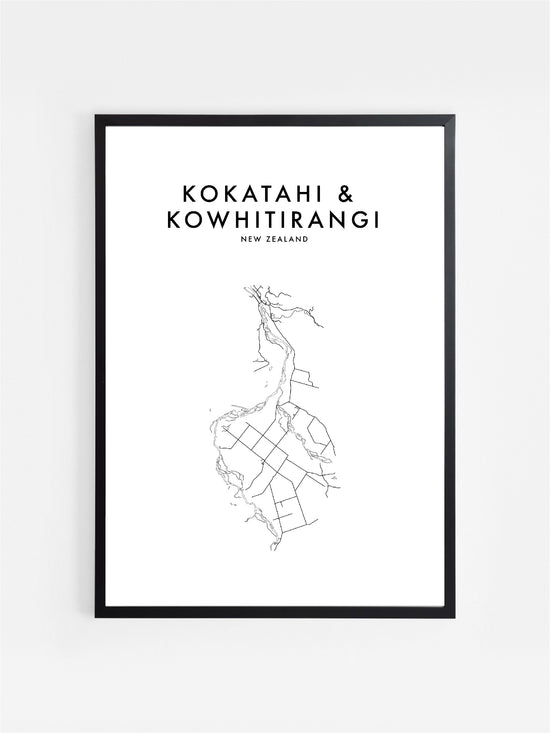 KOKATAHI & KOWHITIRANGI, NZ HOMETOWN PRINT